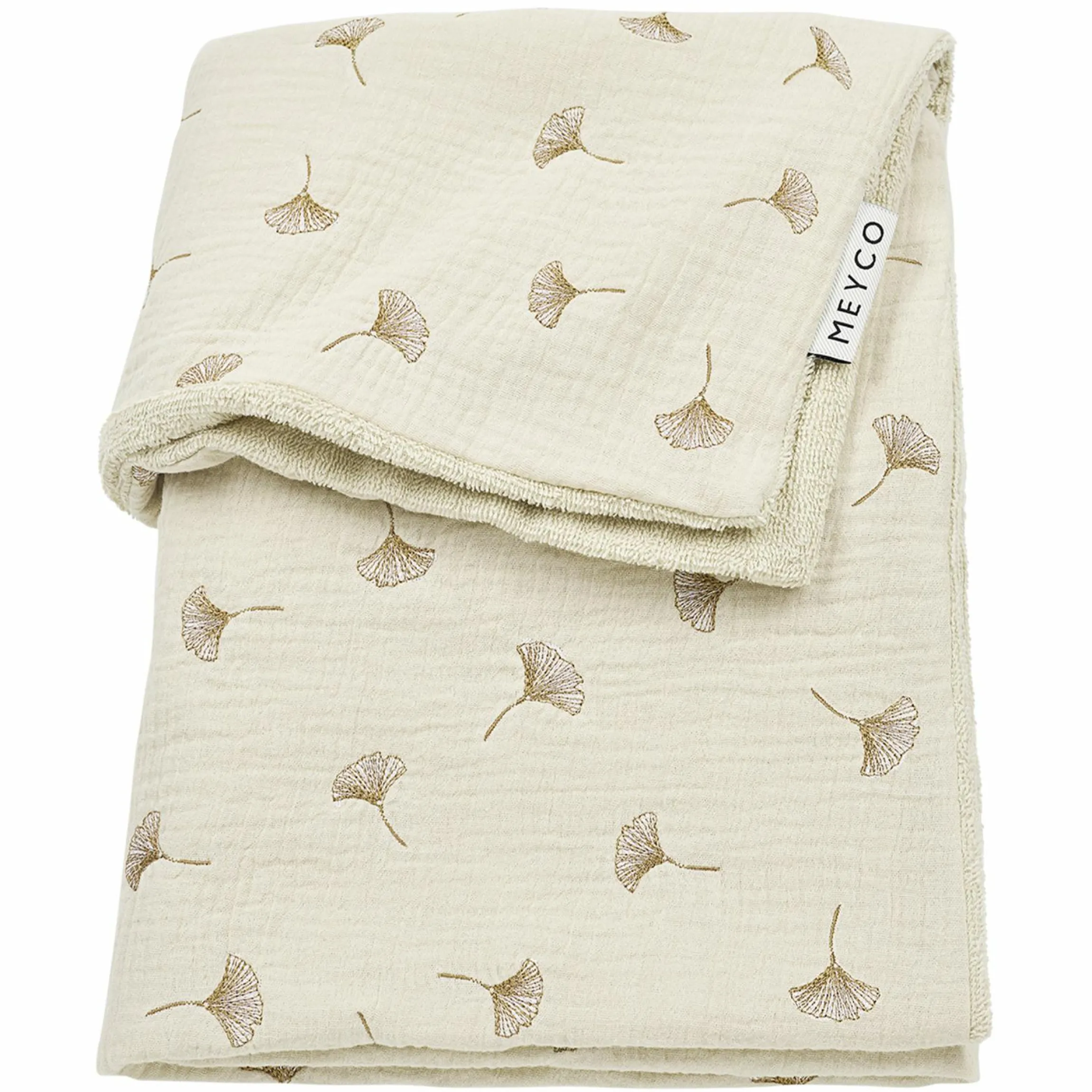 Kuscheldecke Musselin 75x100 cm - Gingko - Soft Sand