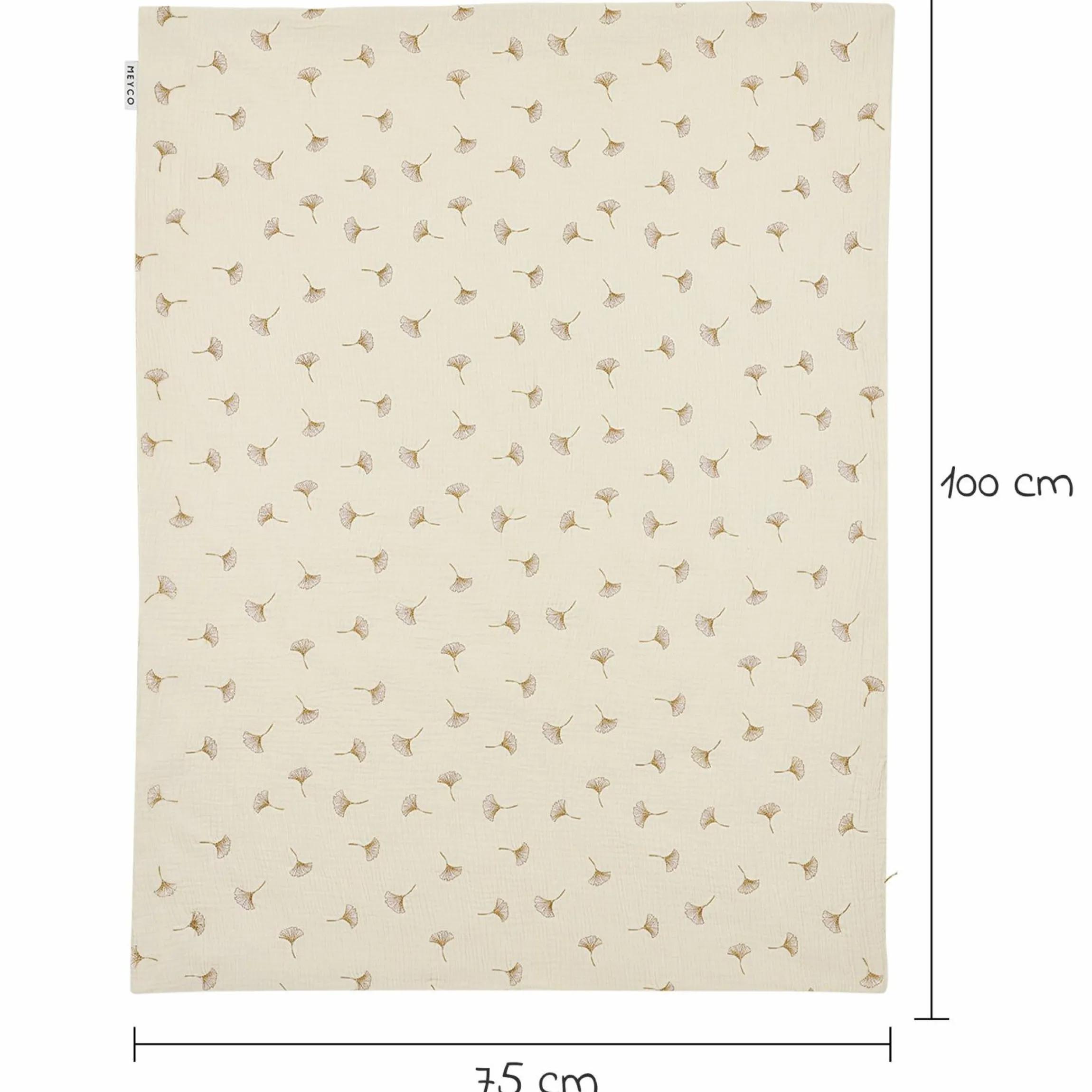 Kuscheldecke Musselin 75x100 cm - Gingko - Soft Sand