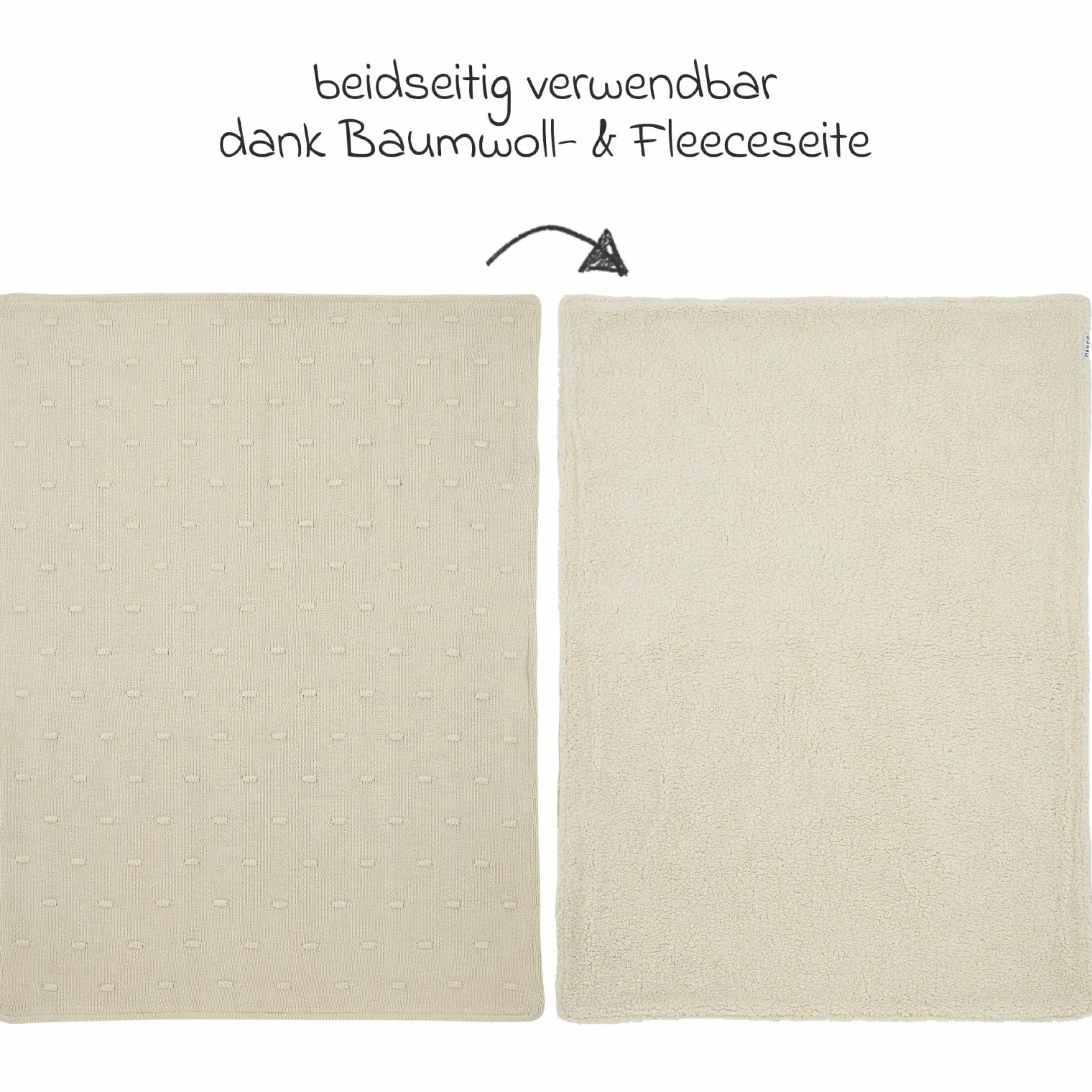 Kuscheldecke Teddy 75 x 100 cm - Knots - Soft Sand