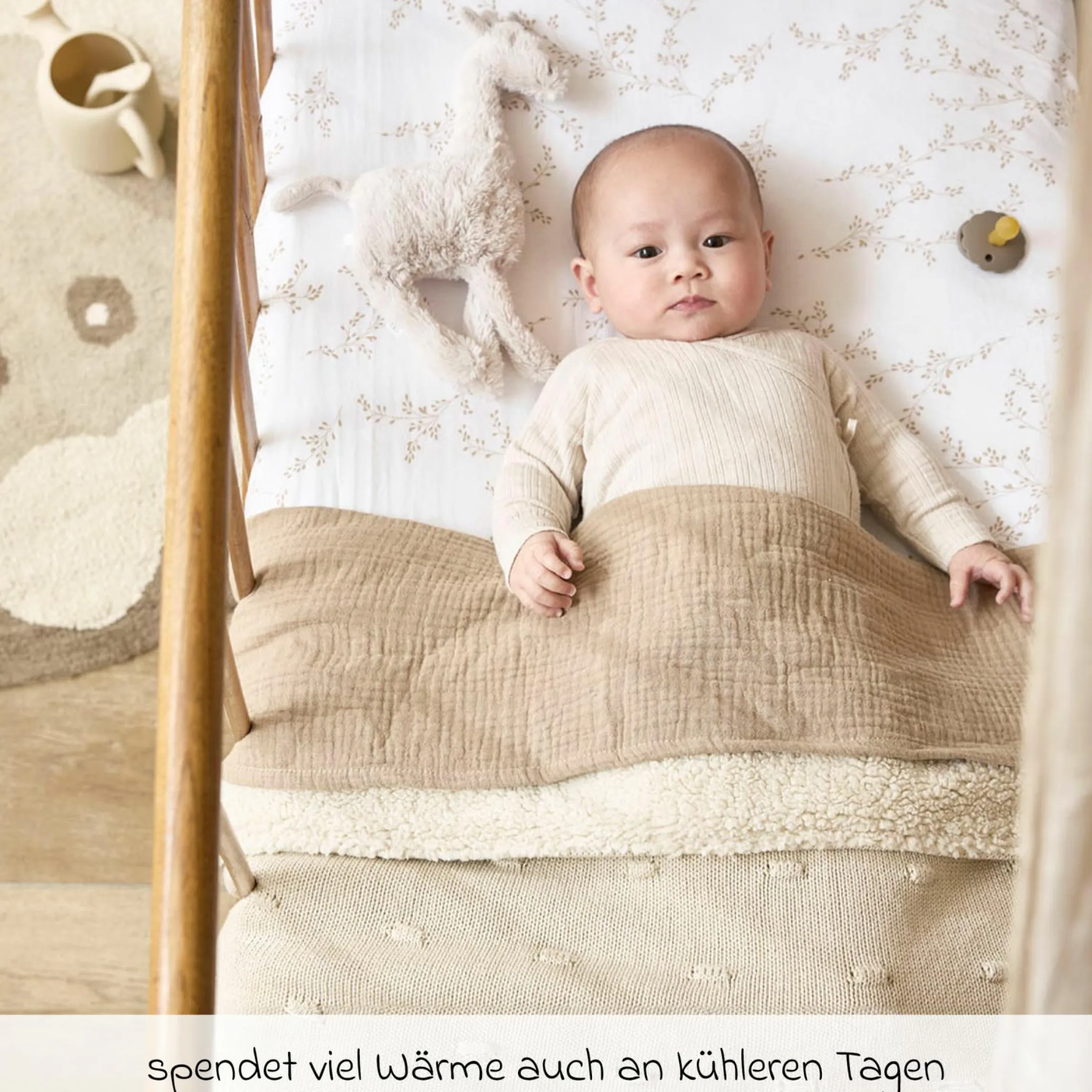 Kuscheldecke Teddy 75 x 100 cm - Knots - Soft Sand