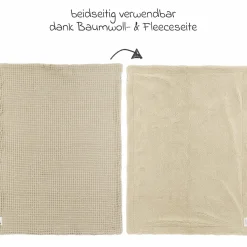 Kuscheldecke Teddy 75 x 100 cm - Waffel - Sand