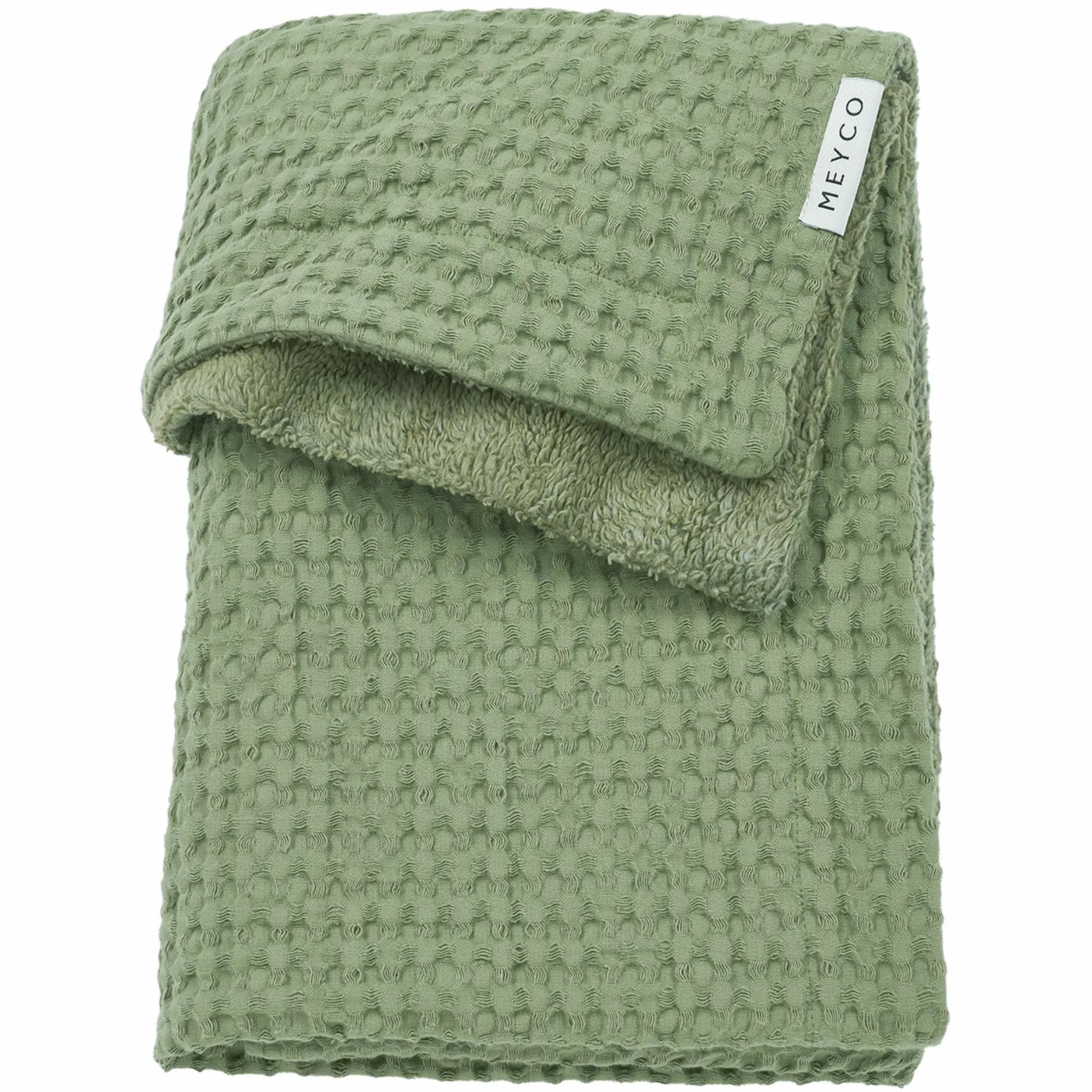 Kuscheldecke Teddy 75 x 100 cm - Waffle - Olive Green