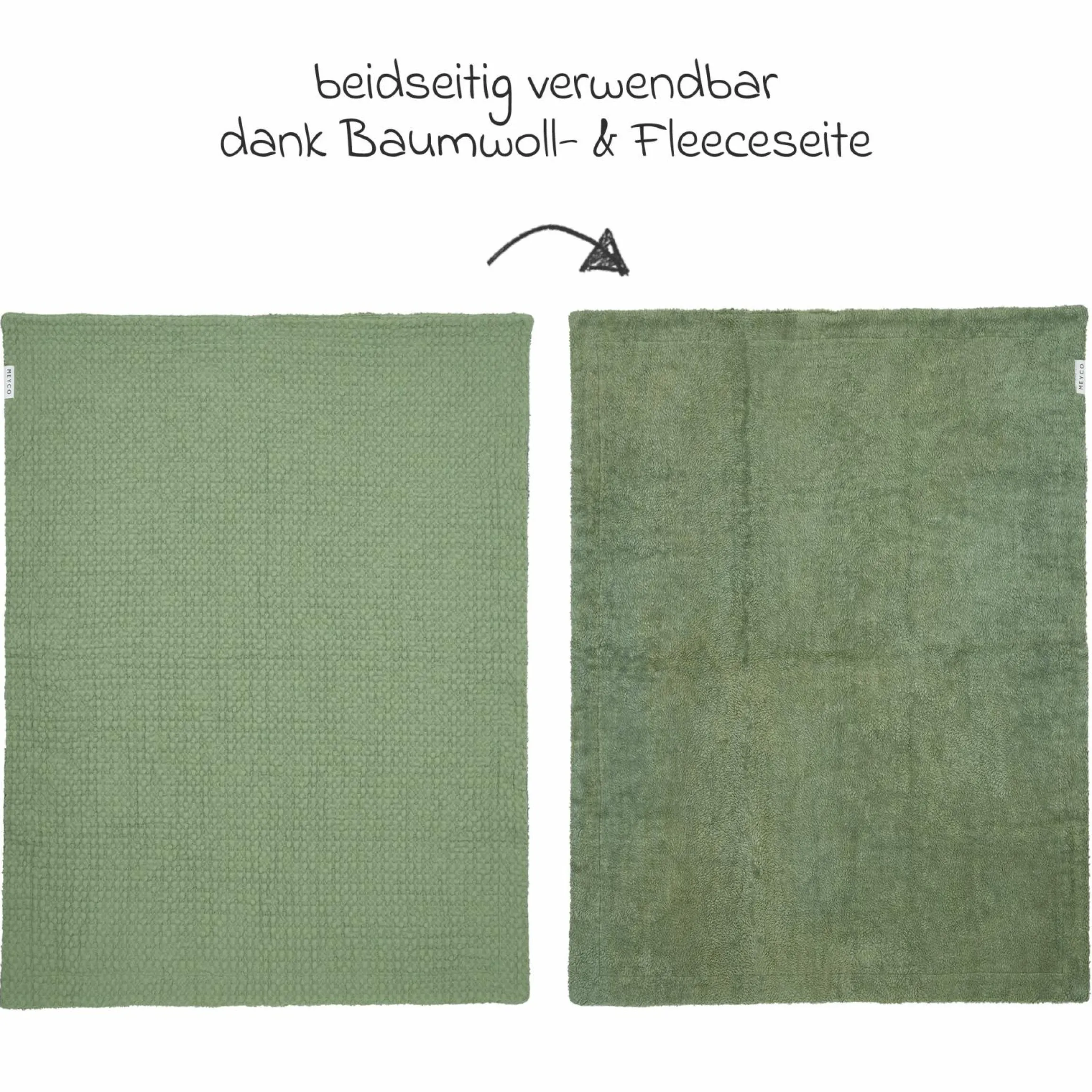 Kuscheldecke Teddy 75 x 100 cm - Waffle - Olive Green