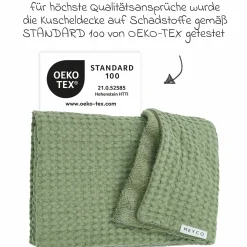 Kuscheldecke Teddy 75 x 100 cm - Waffle - Olive Green