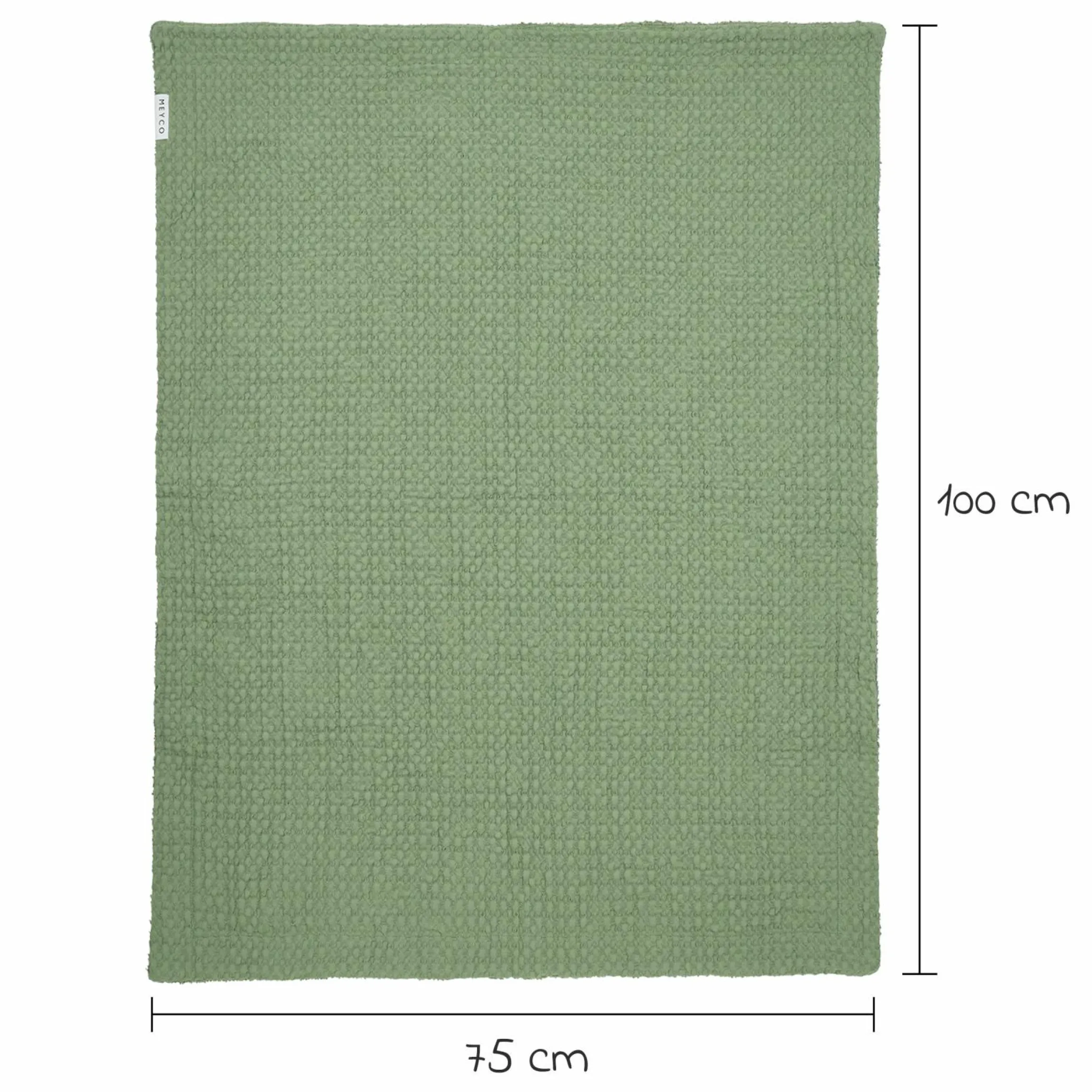 Kuscheldecke Teddy 75 x 100 cm - Waffle - Olive Green
