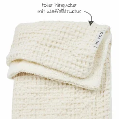 Kuscheldecke Teddy 75 x 100 cm - Waffle - Nature