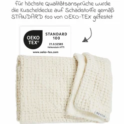 Kuscheldecke Teddy 75 x 100 cm - Waffle - Nature