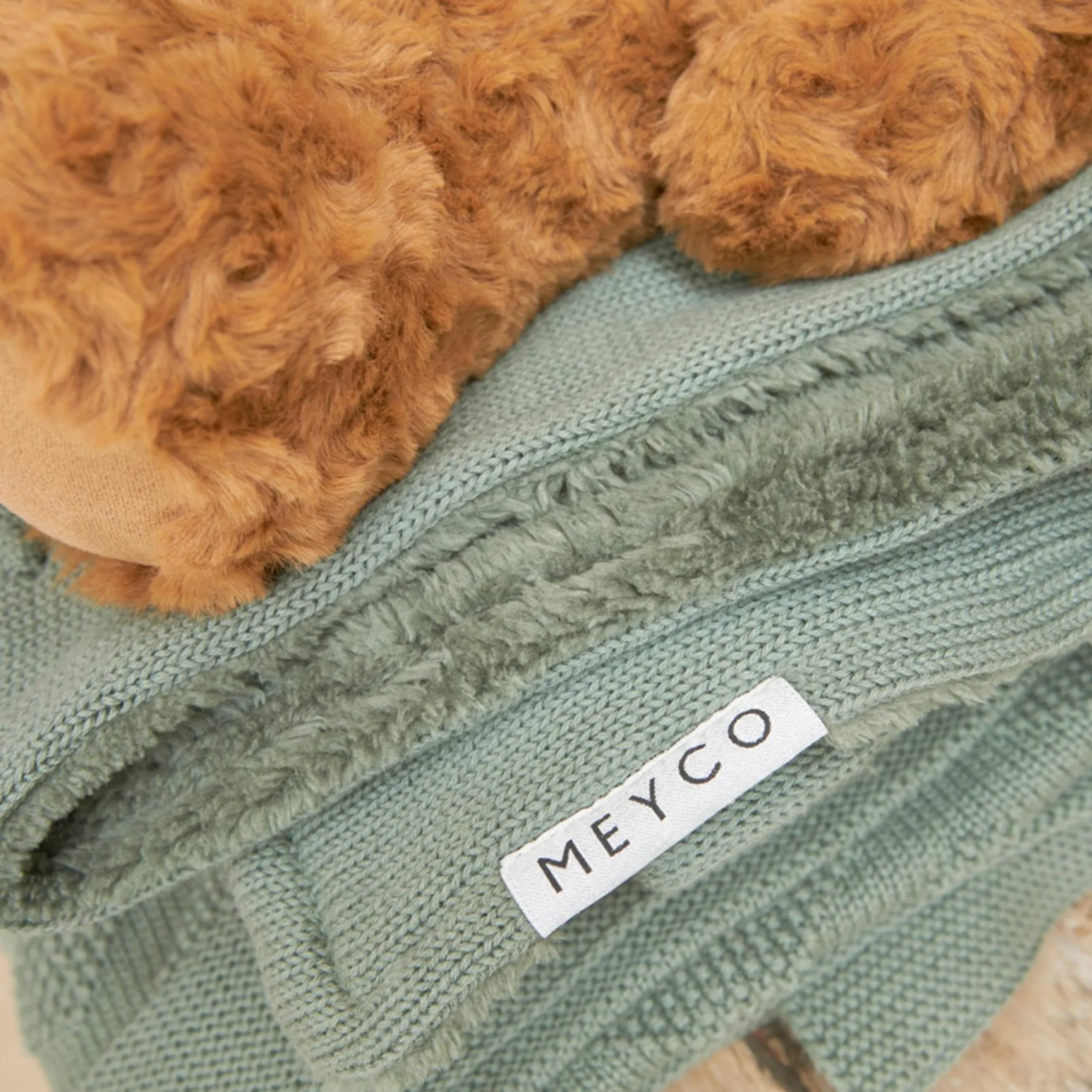 Kuscheldecke Teddy 75 x 100 cm - Mini Knots - Forest Green