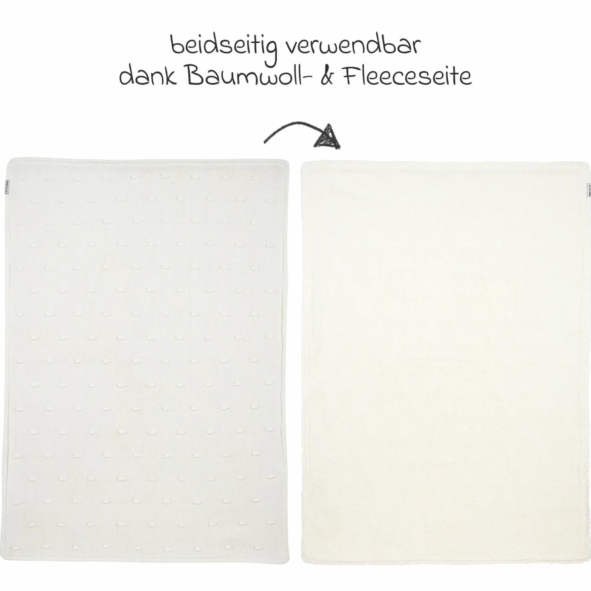 Kuscheldecke Teddy 75 x 100 cm - Knots - Offwhite