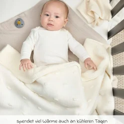 Kuscheldecke Teddy 75 x 100 cm - Knots - Offwhite