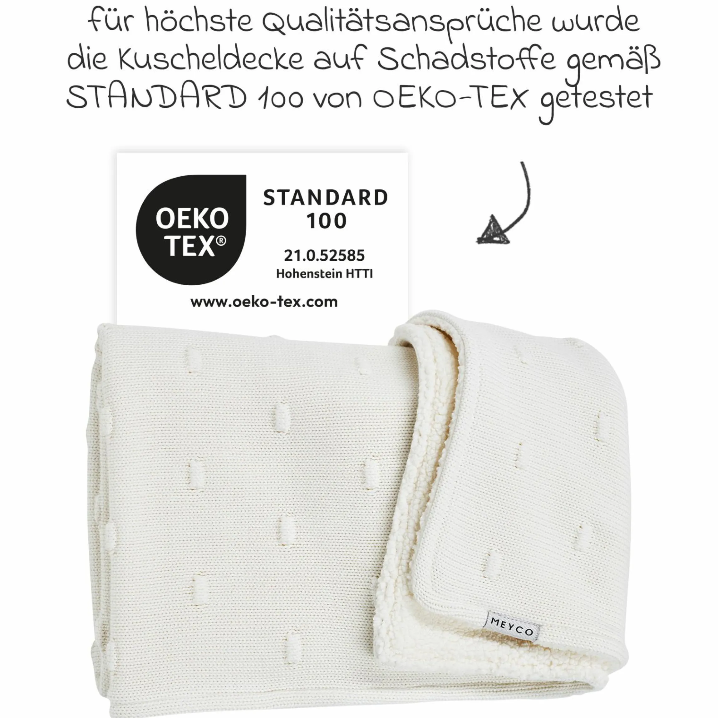 Kuscheldecke Teddy 75 x 100 cm - Knots - Offwhite