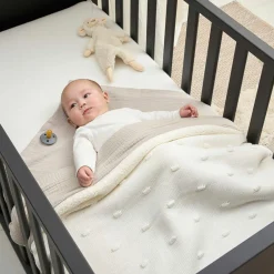 Kuscheldecke Teddy 75 x 100 cm - Knots - Offwhite