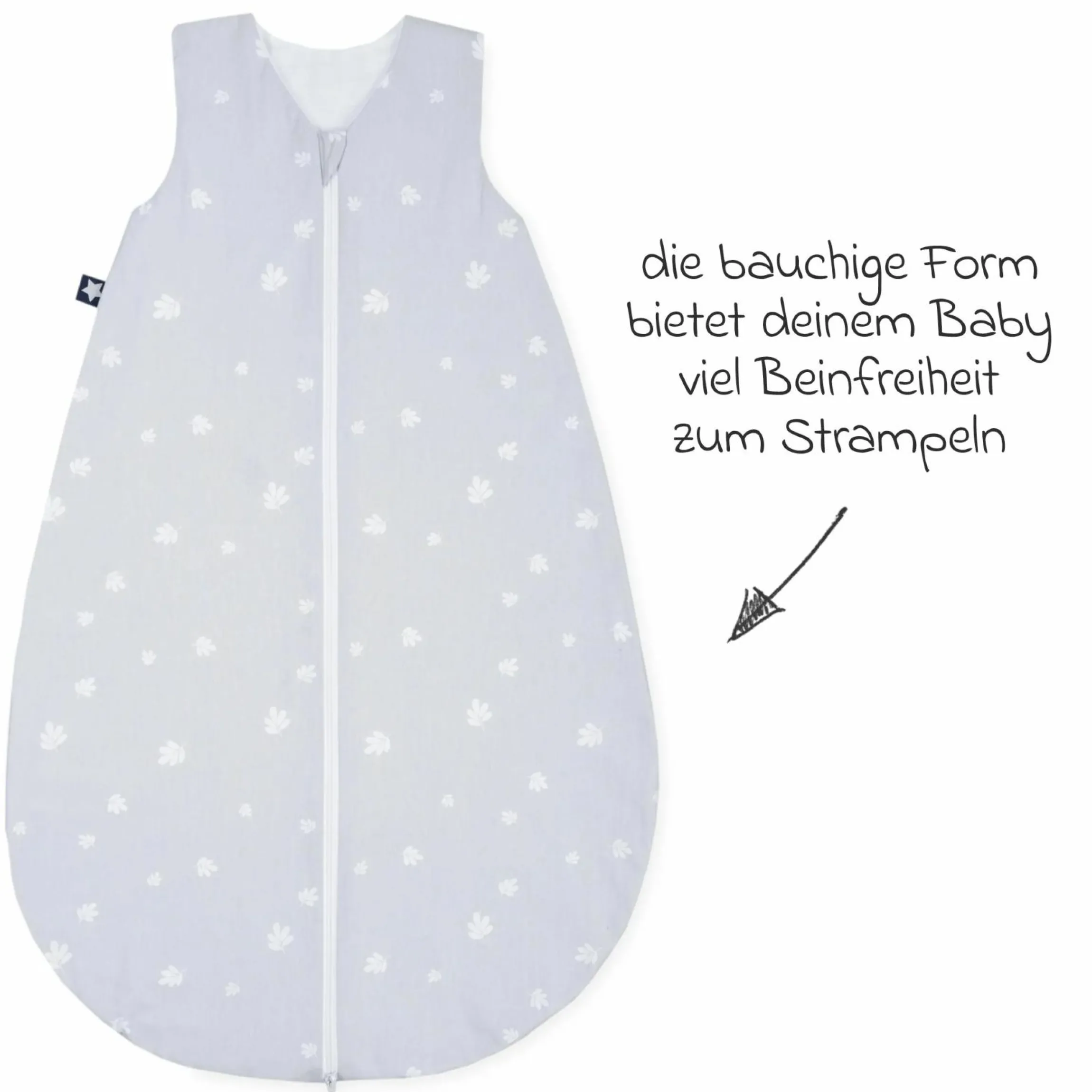 Kuschelschlafsack - Dschungelblätter - Gr. 70 cm