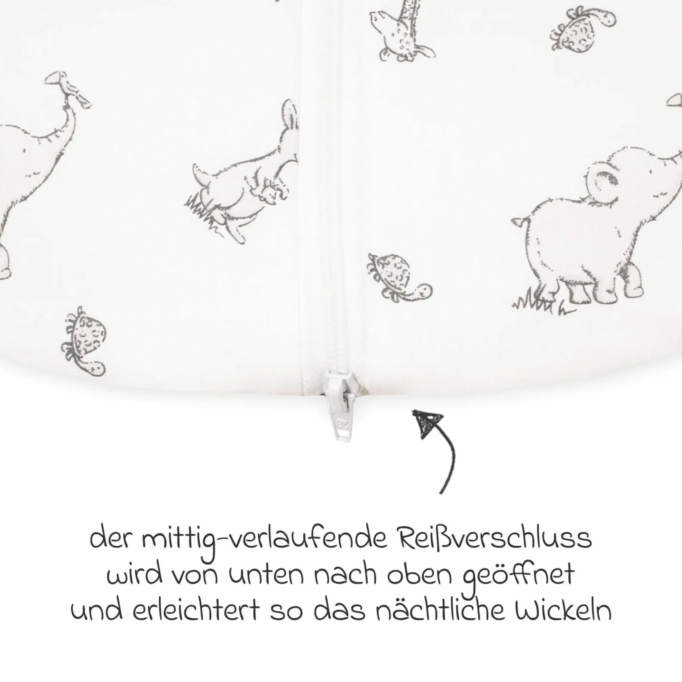 Kuschelschlafsack Safari - Grau - Gr. 70 cm