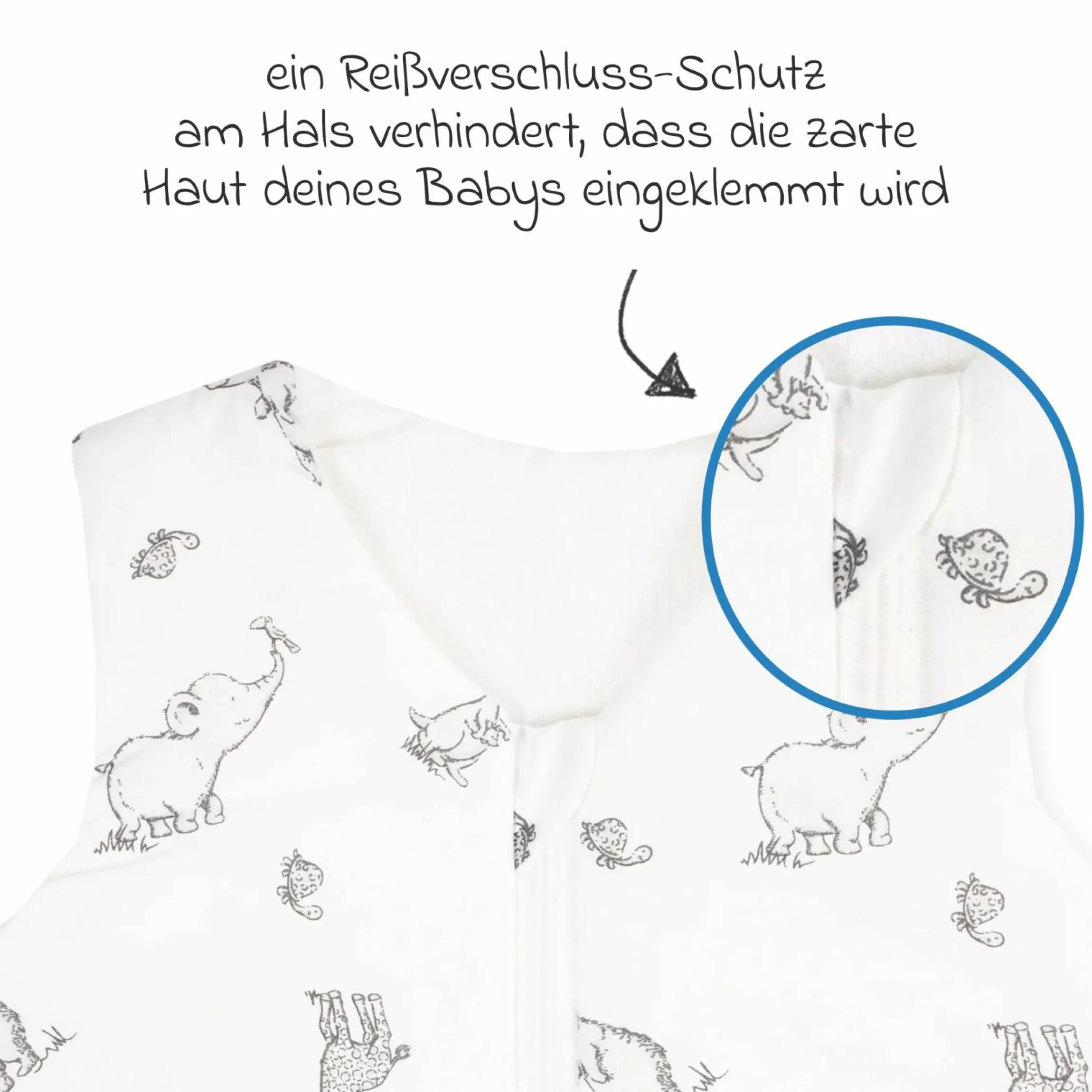 Kuschelschlafsack Safari - Grau - Gr. 70 cm