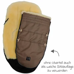 Lammfell-Fußsack Love the Nature für Kinderwagen, Buggy & Fahrradanhänger - Caribou