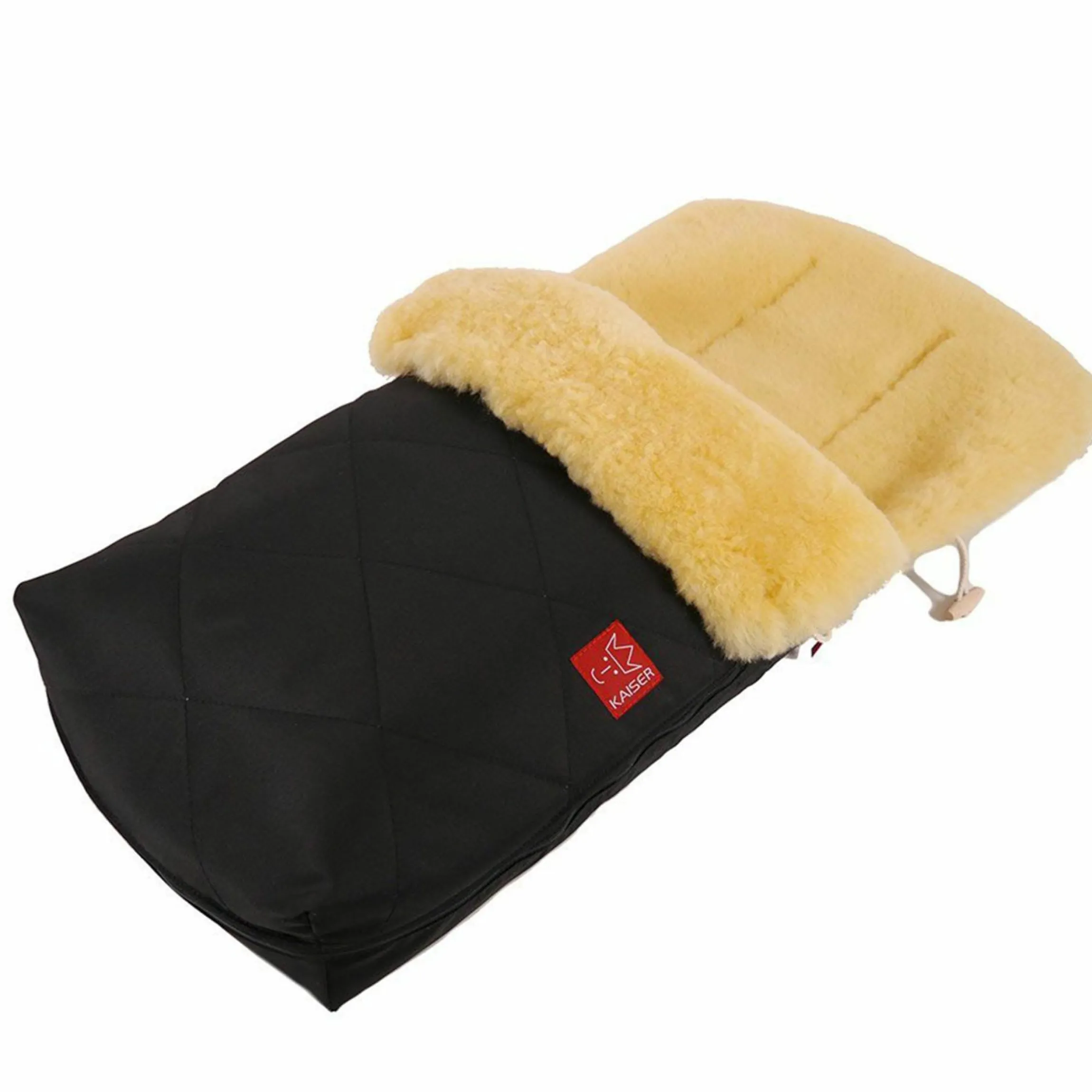 Lammfell-Fußsack Natura - Schwarz