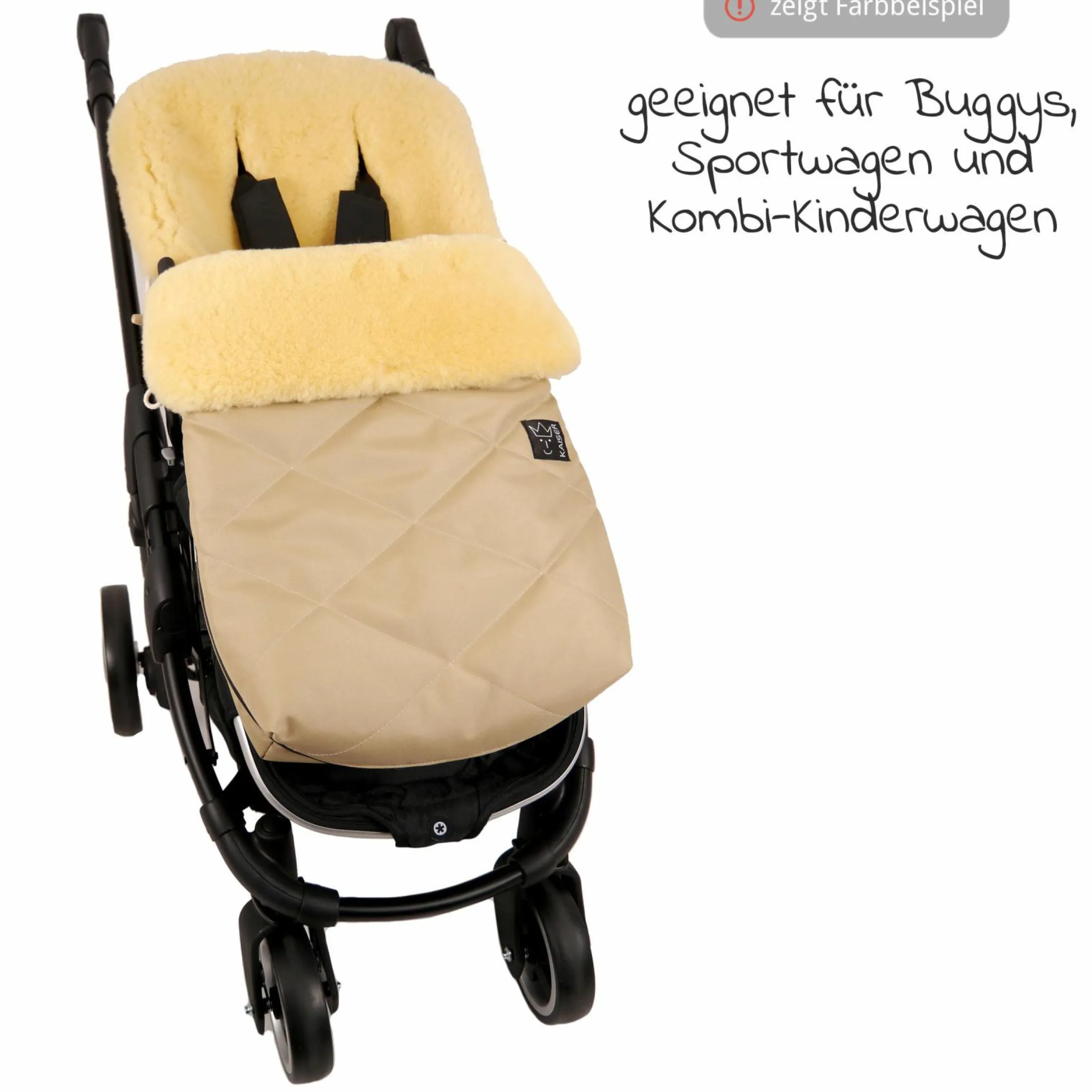 Lammfell-Fußsack Natura - Schwarz