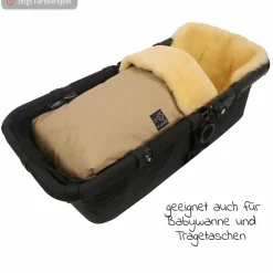 Lammfell-Fußsack Natura - Schwarz