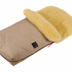 Lammfell-Fußsack Natura für Kinderwagen und Buggy - Sand Melange