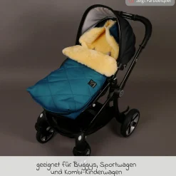 Lammfell-Fußsack Natura für Kinderwagen und Buggy - Sand Melange