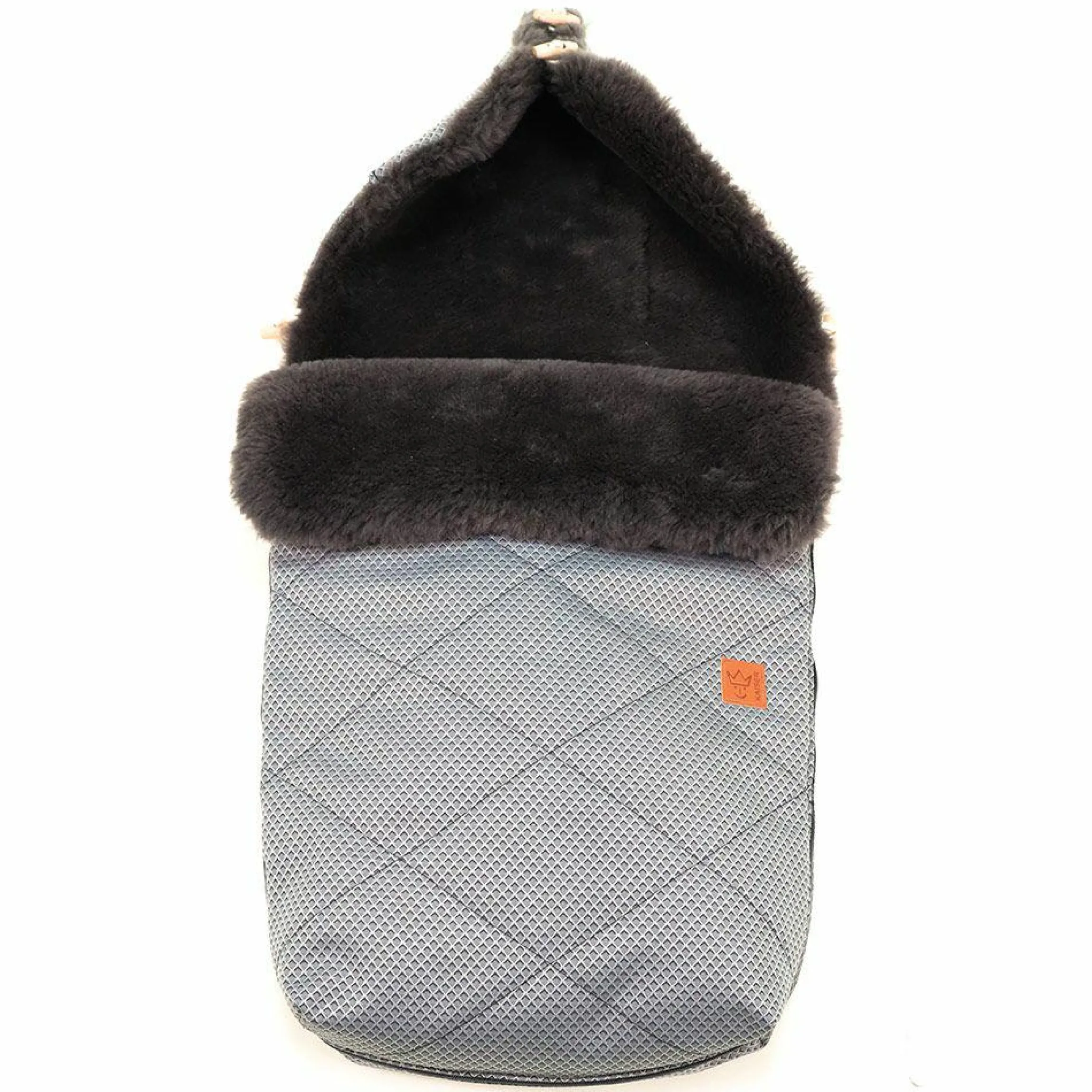 Lammfell-Fußsack Natura Graphit - Anthracite Waffle