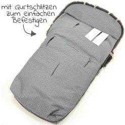 Lammfell-Fußsack Natura Graphit - Anthracite Waffle