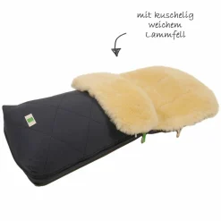 Lammfell-Fußsack Natura Organic Cotton - Anthracite