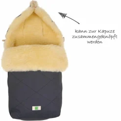 Lammfell-Fußsack Natura Organic Cotton - Anthracite
