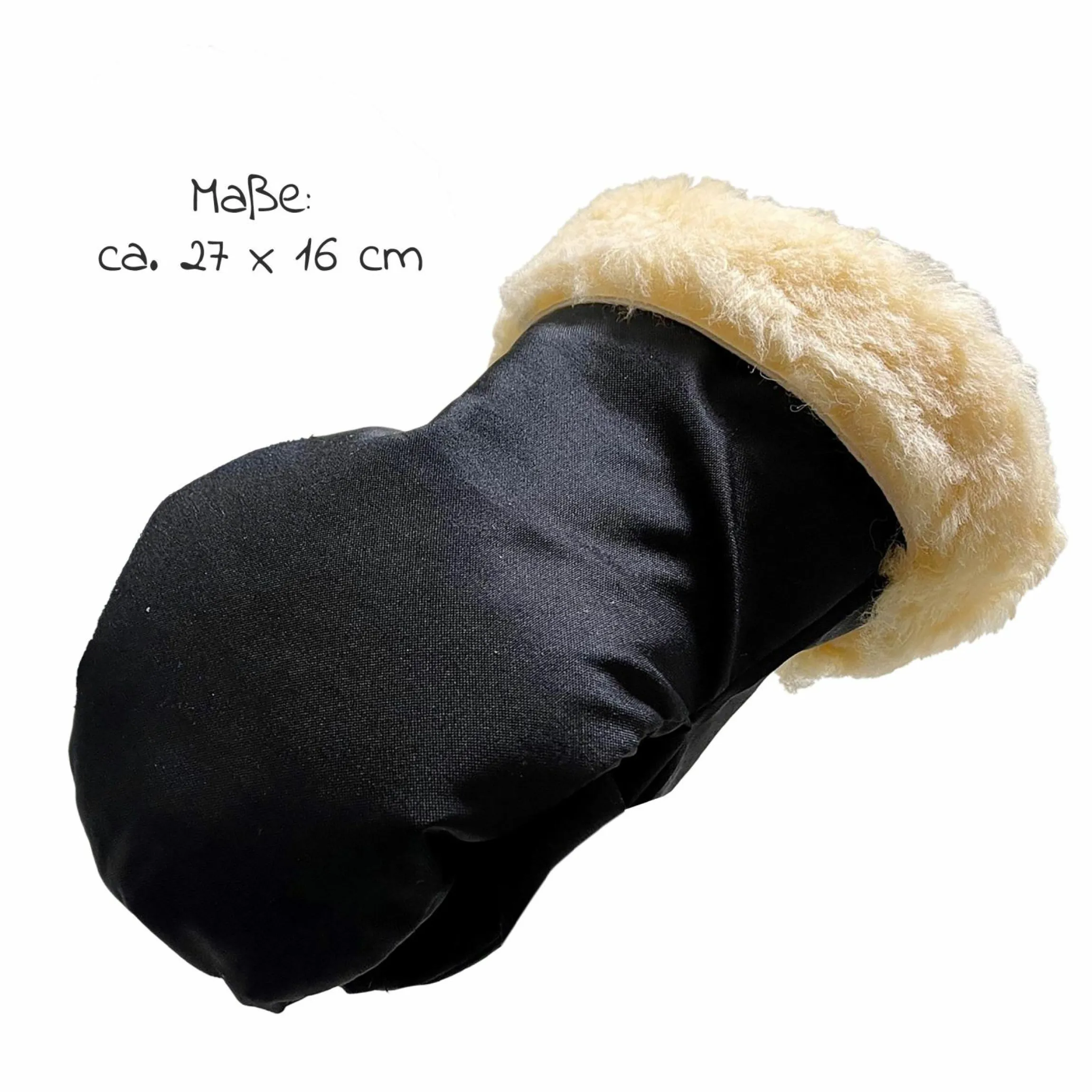 Lammfell-Handschuhe Stroller Mitt - Schwarz