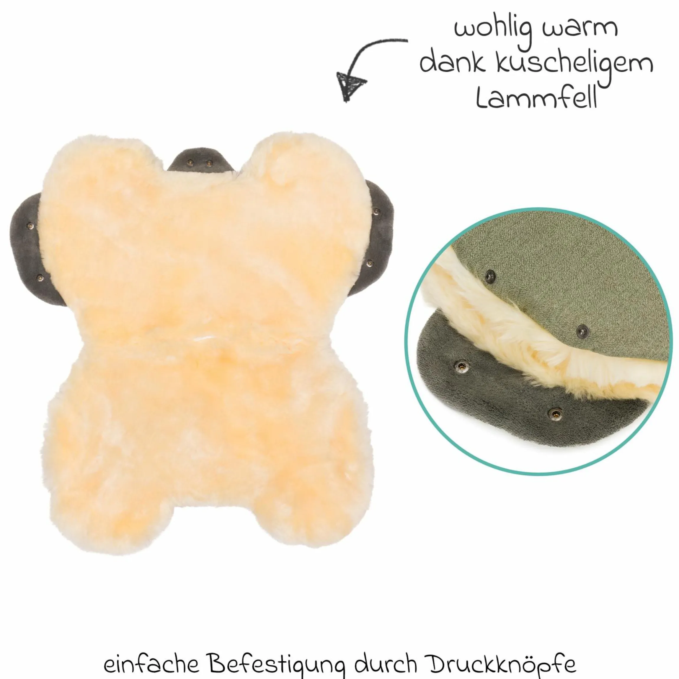 Lammfell-Handwärmer Nyby Style für Buggy, Sport- und Kinderwagen - Pistazie
