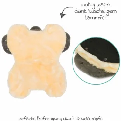 Lammfell-Handwärmer Nyby Style für Buggy, Sport- und Kinderwagen - Ebenholz