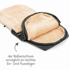 Lammwoll-Fußsack Bernina Wool für Buggy, Sport- und Kinderwagen - Grau