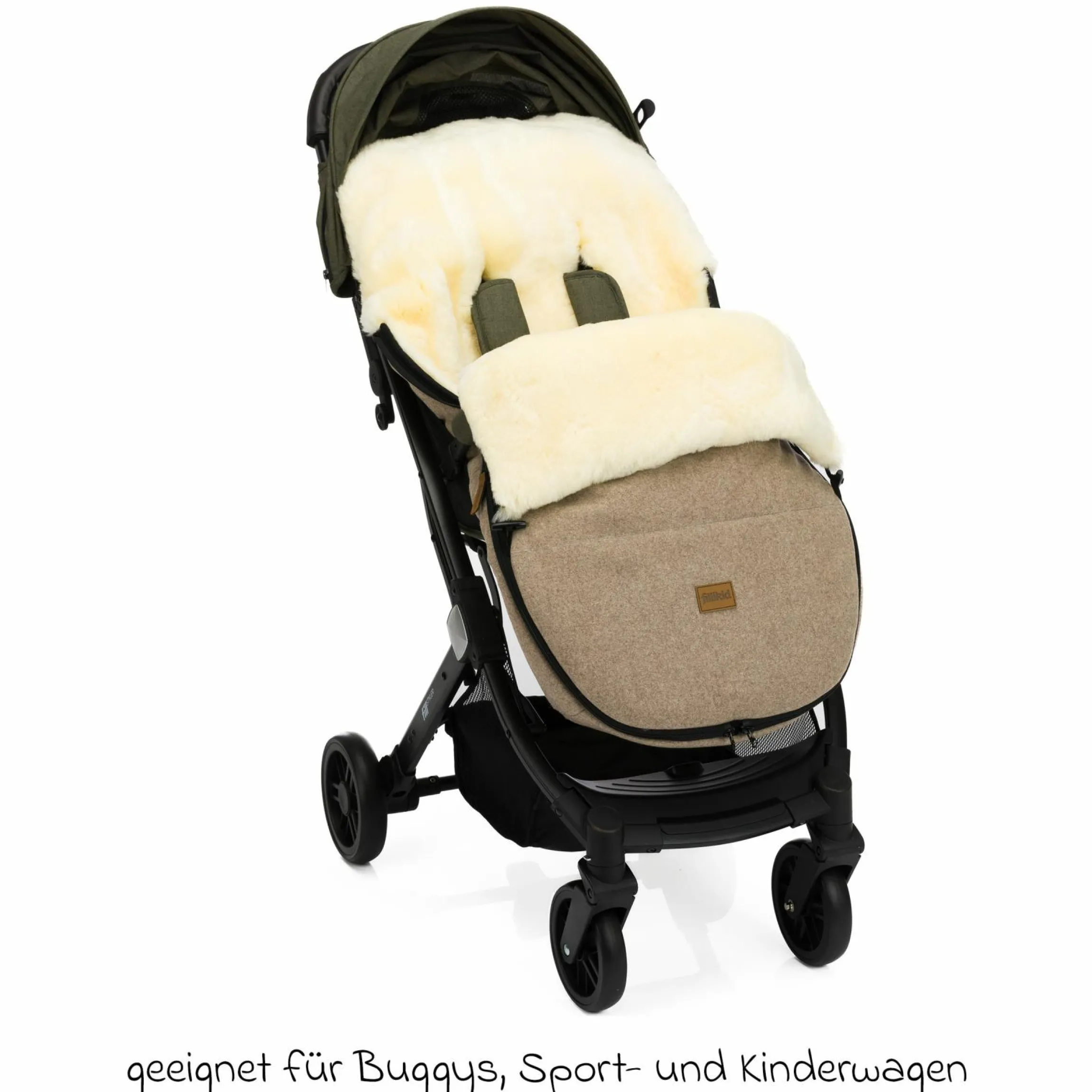 Lammwoll-Fußsack Makalu Wool für Buggy, Sport- und Kinderwagen - Braun