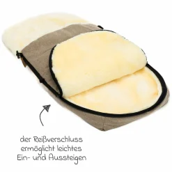 Lammwoll-Fußsack Makalu Wool für Buggy, Sport- und Kinderwagen - Braun