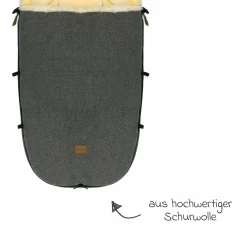 Lammwoll-Fußsack Makalu Wool für Buggy, Sport- und Kinderwagen - Grau