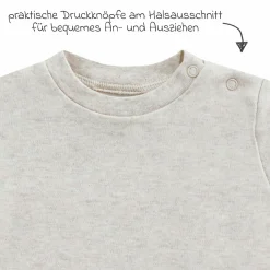 Langarmshirt - Beige Melange - Gr. 74