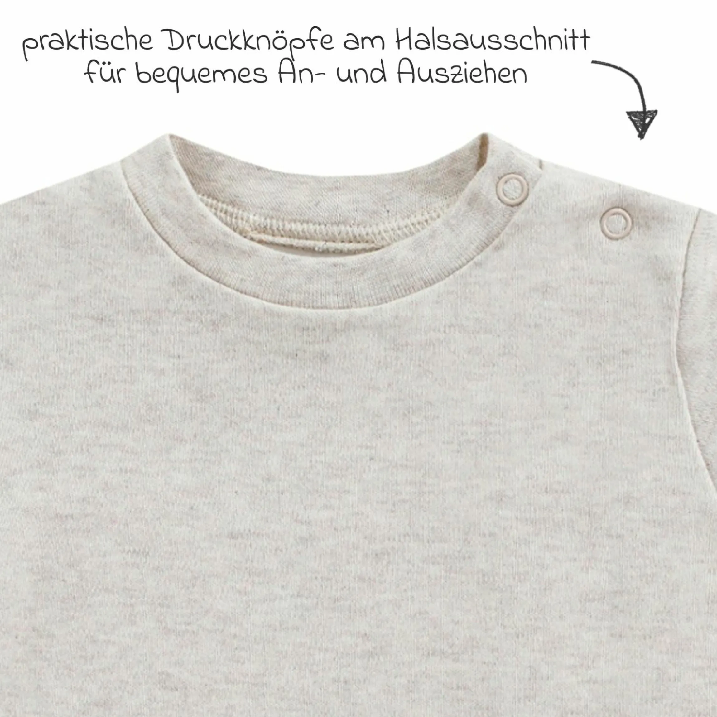 Langarmshirt - Beige Melange - Gr. 74
