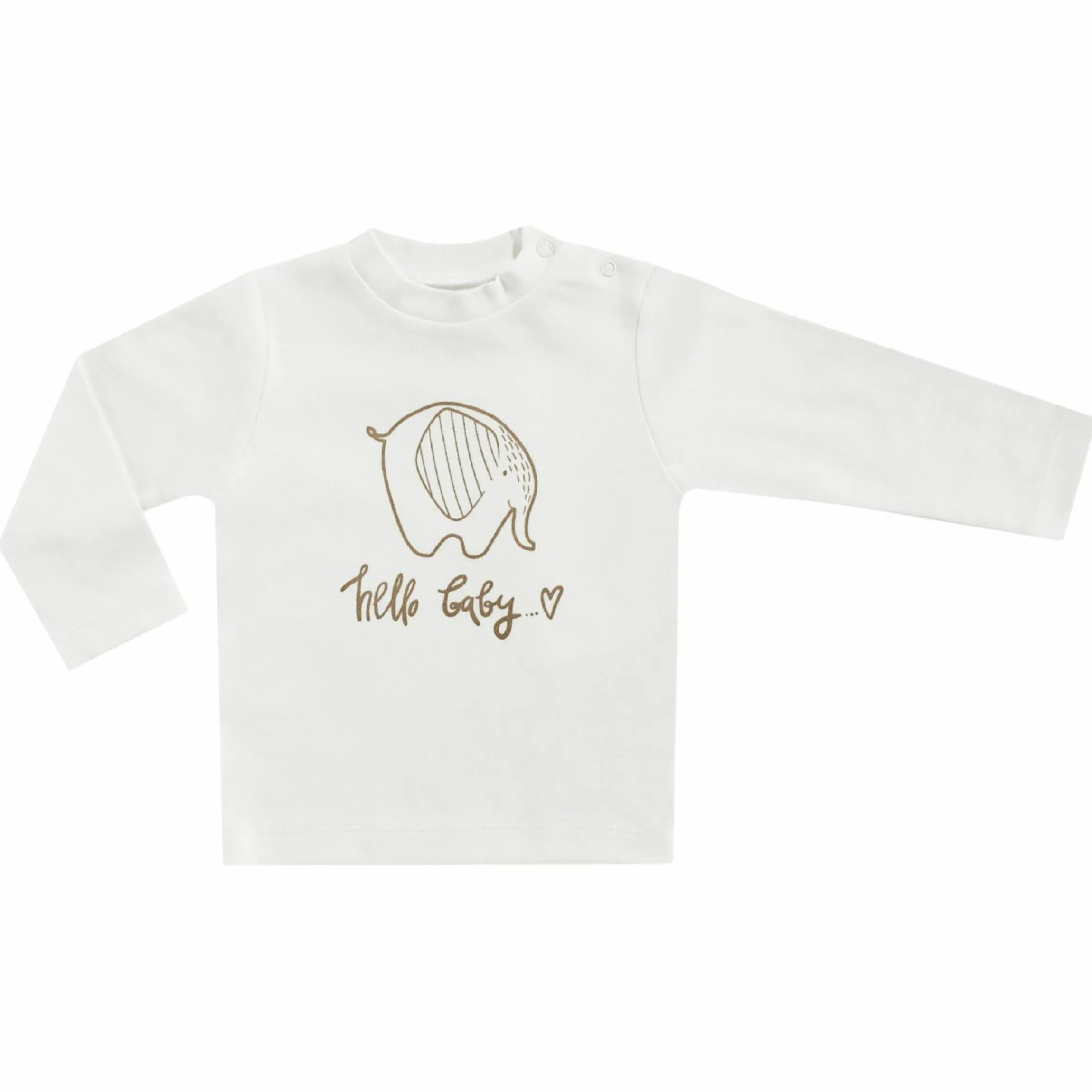Langarmshirt Hello Baby - Elefant - Offwhite - Gr. 74