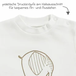 Langarmshirt Hello Baby - Elefant - Offwhite - Gr. 74