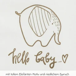 Langarmshirt Hello Baby - Elefant - Offwhite - Gr. 74