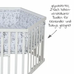 Laufgitter 6-eckig Weiß inkl. Einlage - Origami - Black