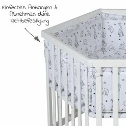 Laufgitter 6-eckig Weiß inkl. Einlage - Origami - Black