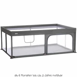 Laufgitter Rio XL extra groß mit Einstieg an der Seite 180 x 120 cm - Grau