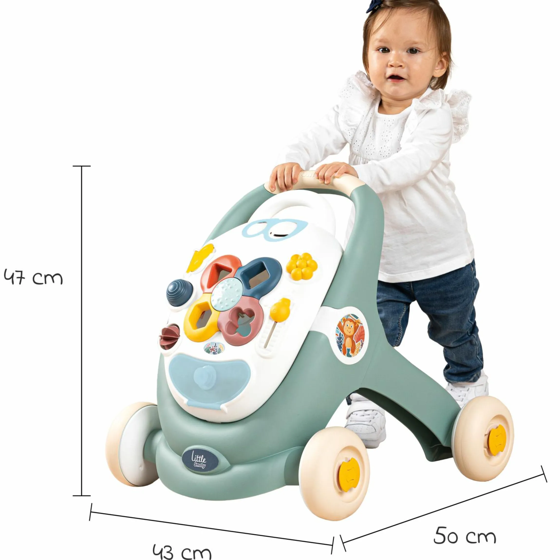 Lauflernwagen / Puppenwagen 3 in 1 mit Motorikbrett