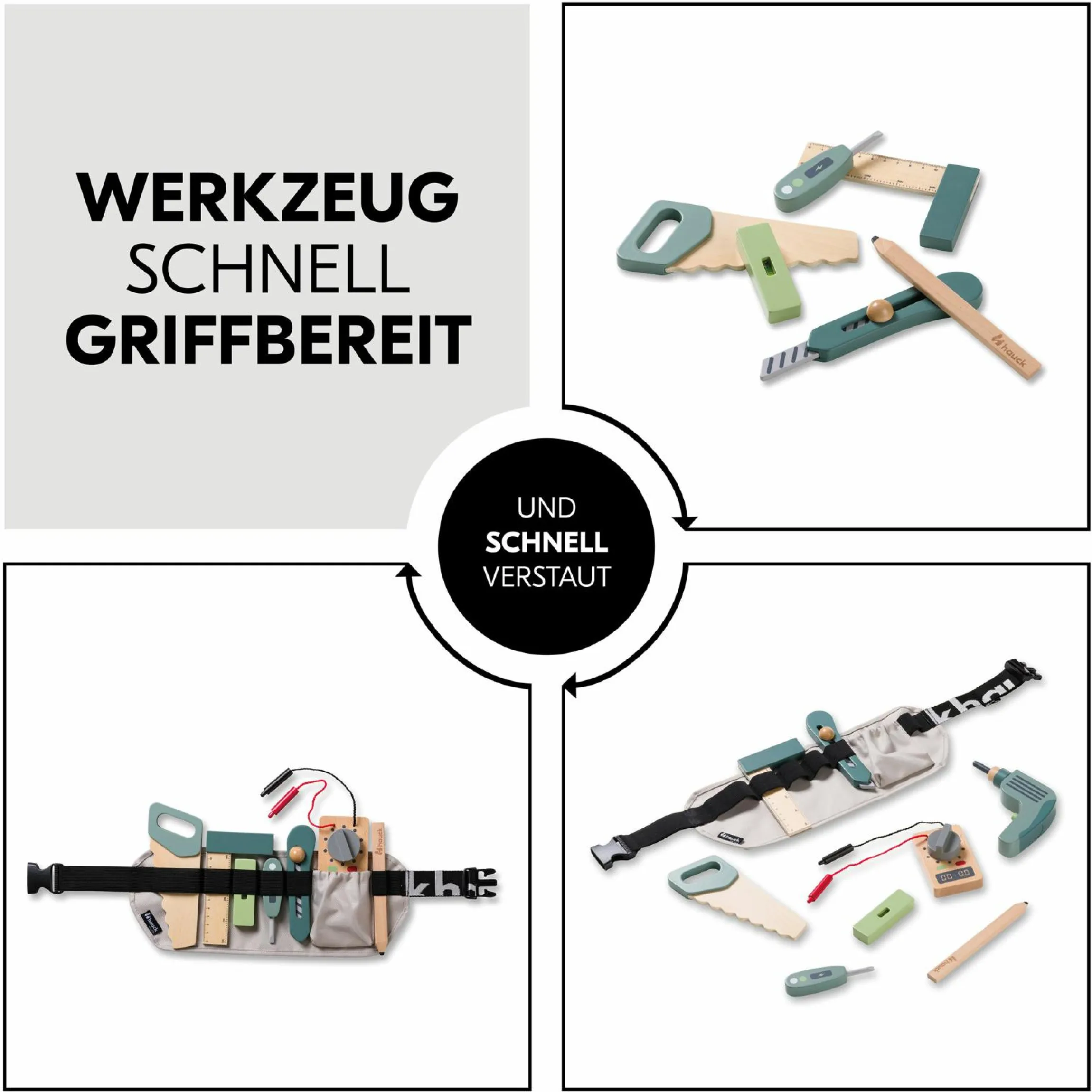 Learn to Work - 9-tlg. Werkzeug-Set inkl. Gürtel für kleine Handwerker