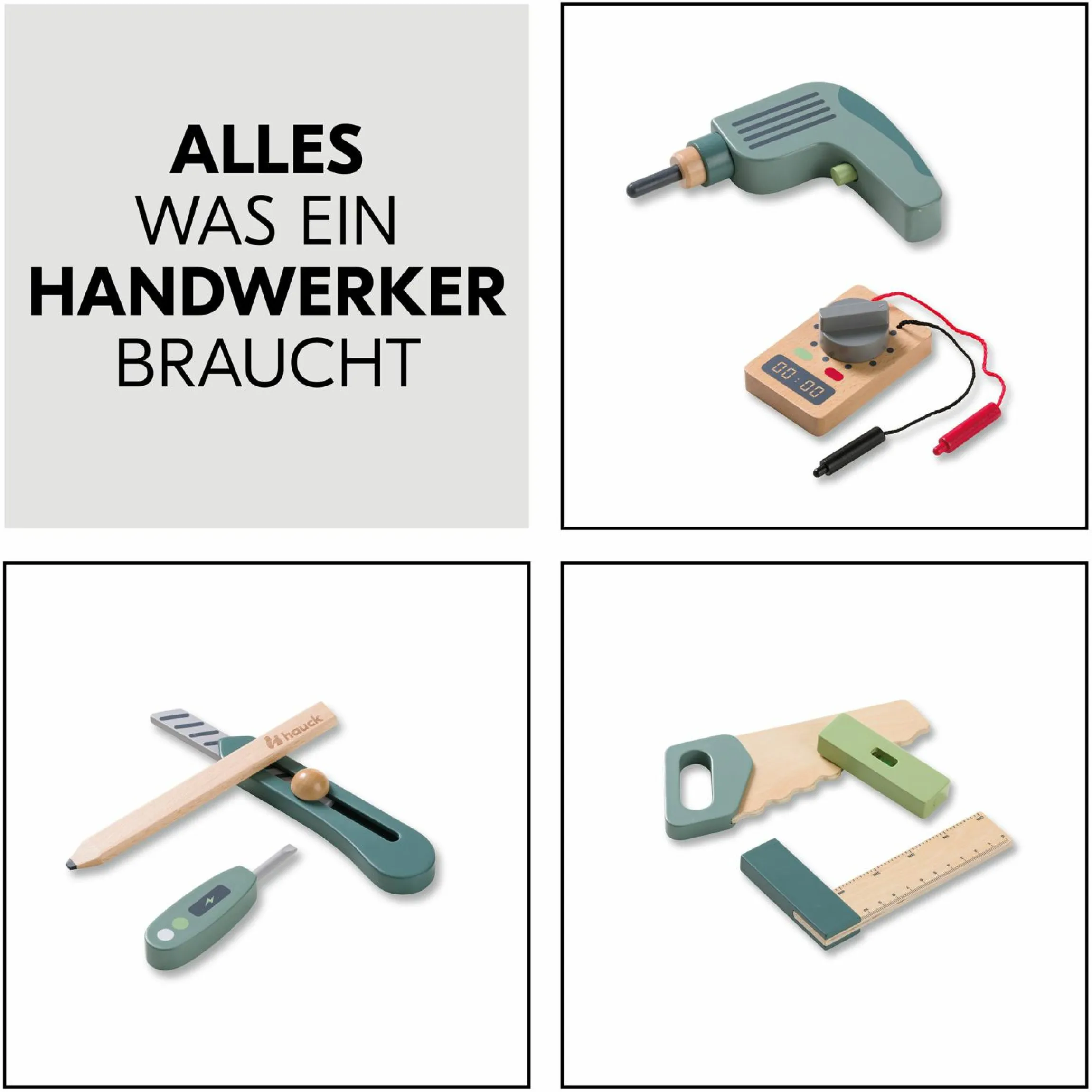 Learn to Work - 9-tlg. Werkzeug-Set inkl. Gürtel für kleine Handwerker