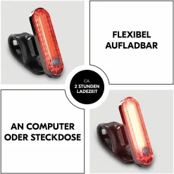 LED-Leuchte für Kinderwagen & Buggy - inkl. Halterung (aufladbar, 4 Leuchtmodi)