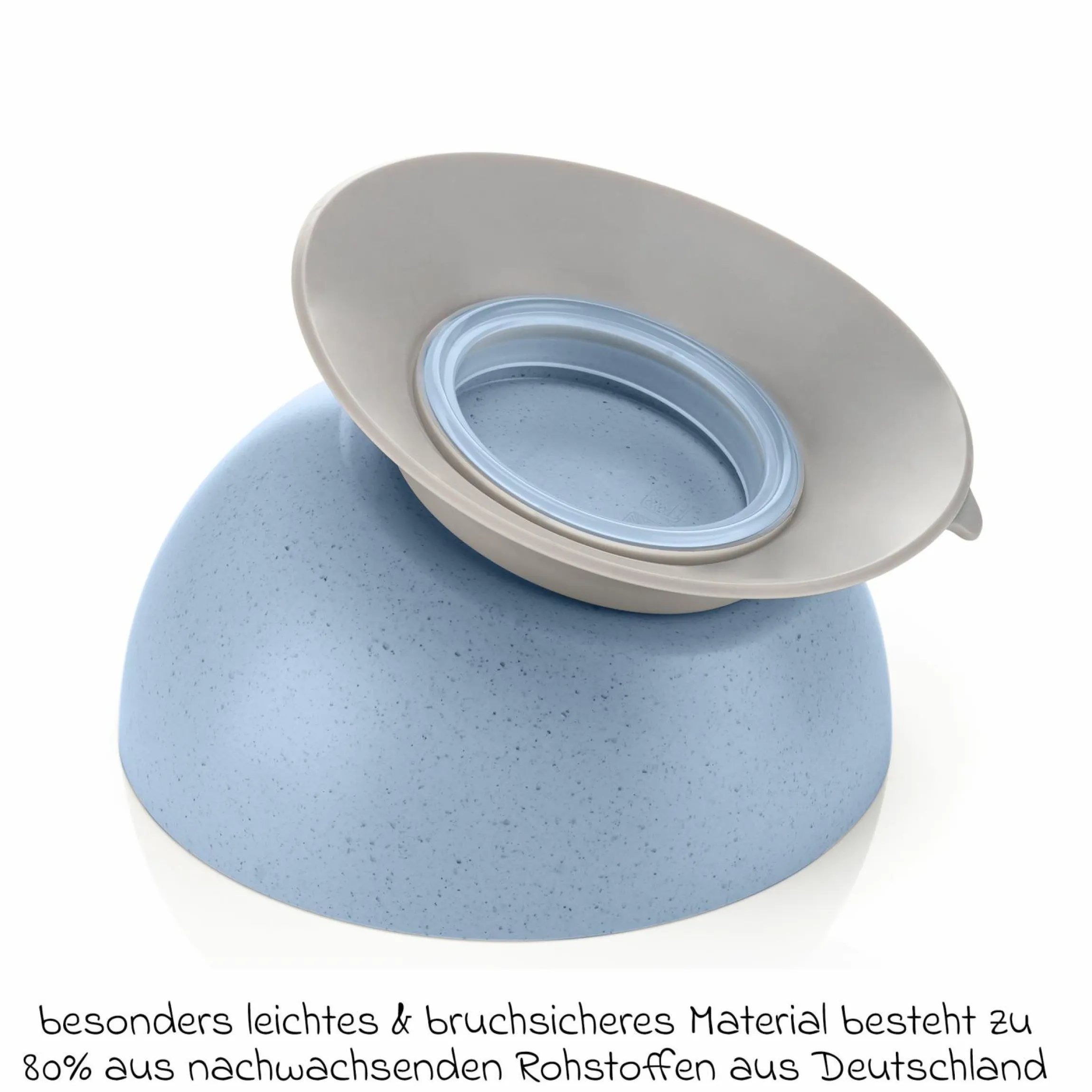 Lernschale mit Saugnapf Growing Bowl aus 80% nachwachsenden Rohstoffen wie Holz & Zucker aus Deutschland - Blau