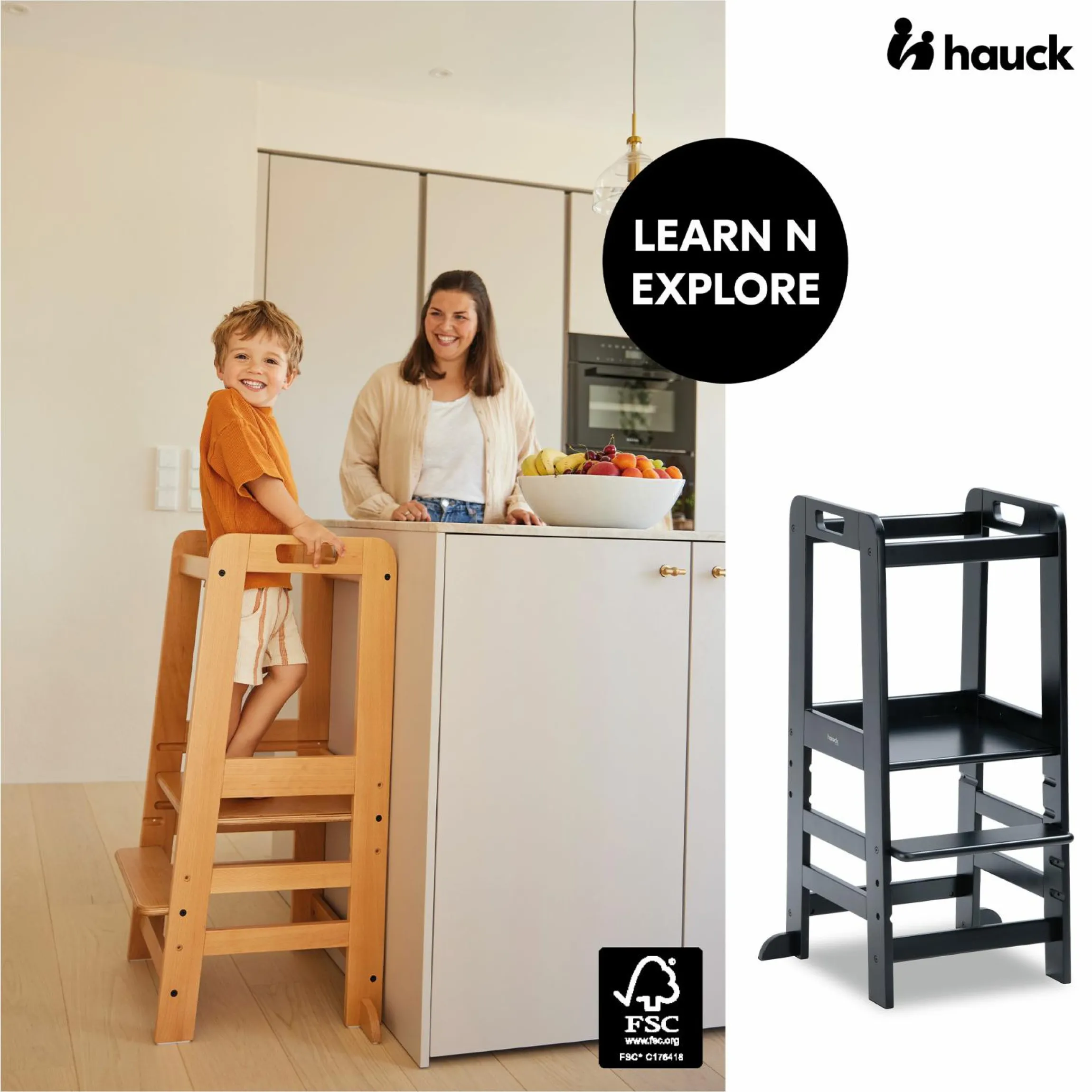 Lernturm / Kinderstuhl für Küche - Learn N Explore - Black